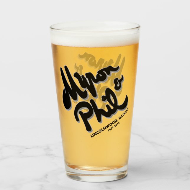 Myron och Phil's Steak House, Lincolnwood, IL Glaskopp (Framsida fylld)