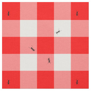 Myror på Gingham kontrollerar Lifesize Tyg