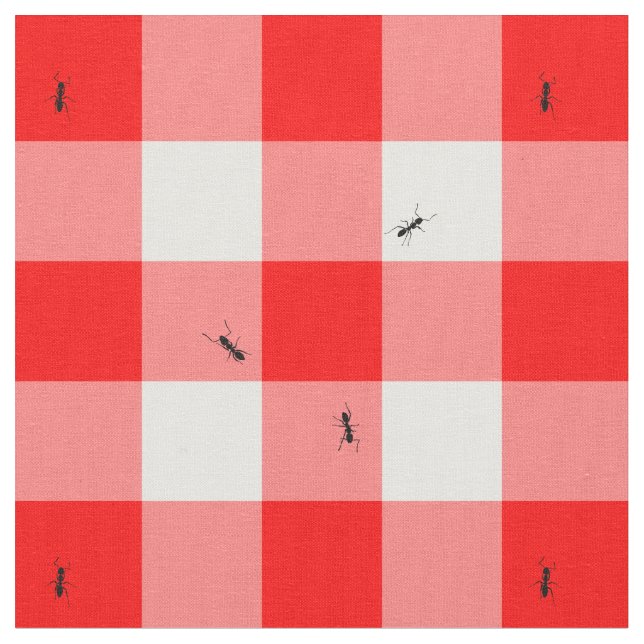 Myror på Gingham kontrollerar Lifesize Tyg (Närbild)