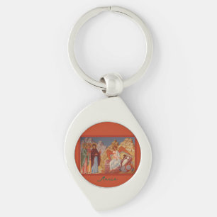 Myrrh Bearing Women l Orthodox Icon l Personalize Swirl Silverfärgad Nyckelring