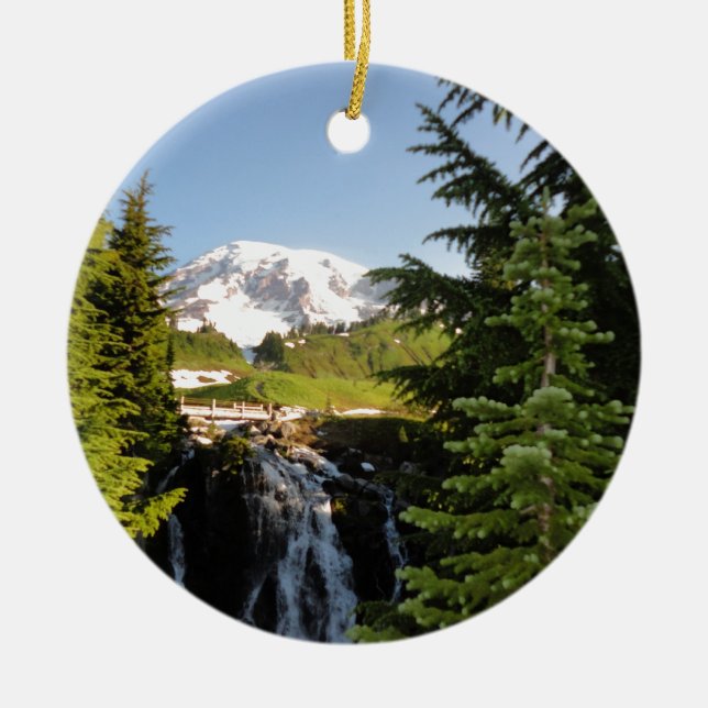 Myrtennedgångar, Mount Rainier Julgransprydnad Keramik (Framsidan)