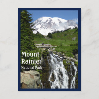 Myrtennedgångar (Mount Rainier N.P.) med text Vykort