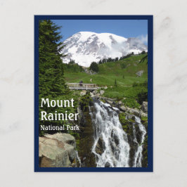 Myrtennedgångar (Mount Rainier N.P.) med text Vykort