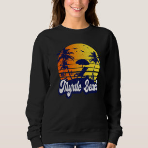 Myrtle Beach Carolina Solnedgång Strand Retro Prem T Shirt
