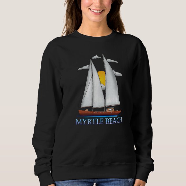 Myrtle Beach Coastal Nautical Sailing Sailor T Shirt (Framsida)