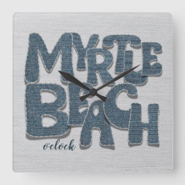 Myrtle Beach Denim Bokstav Fyrkantig Klocka