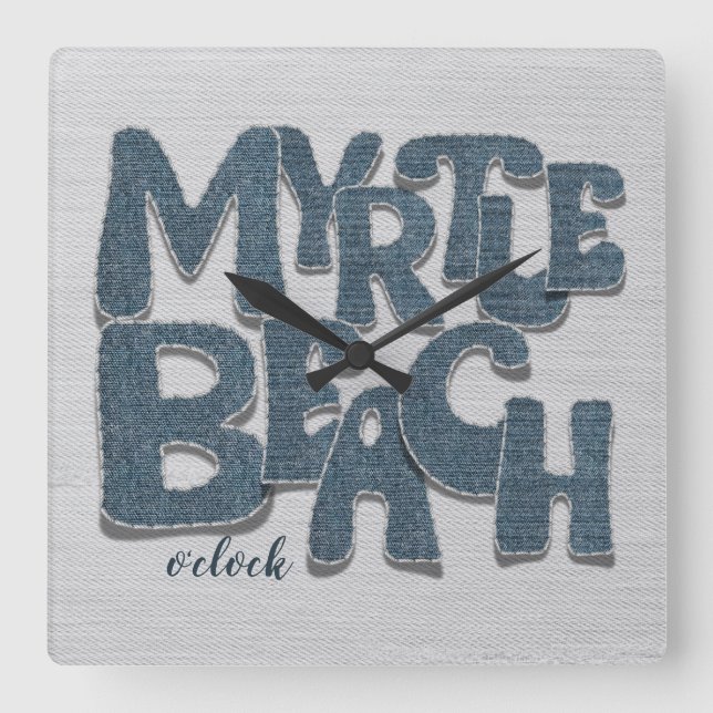 Myrtle Beach Denim Bokstav Fyrkantig Klocka (Framsida)