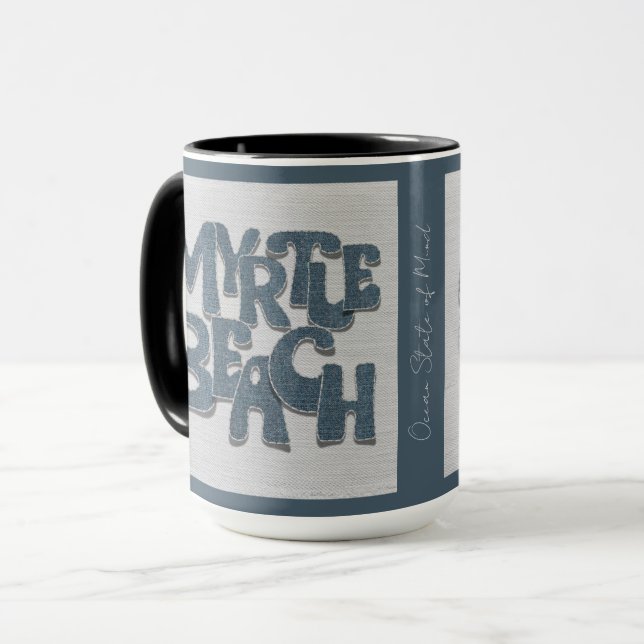 Myrtle Beach Denim Mug | Coastal South Carolina Mugg (Framsida vänster)
