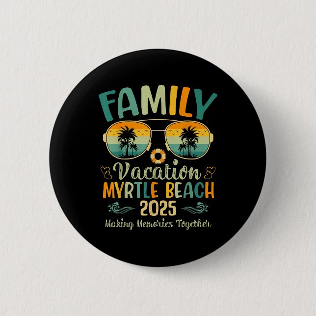 Myrtle Beach Familjesemester 2025 Matchande Sommar Knapp (Framsida)