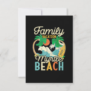 Myrtle Beach Family Vacation 2023 Matching Retro C Inbjudningar