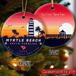 Myrtle Beach fyr SC Retro Sunset Souvenirs Julgransprydnad Keramik<br><div class="desc">Myrtle Beach-återstranddesign för semester. Myrtle Beach South Carolina Vintage souvenir för resor till South Carolina-ön. Strandkonst i Myrtle Beach för South Carolina-semesterfirare och ryggpackare. Myrtle Beach retro souvenir. Utformning för backpackers och resor till South Carolina. Ön med Vintage souvenir för semesterfirare i havet. - Du kan anpassa mallen genom att...</div>