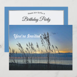 Myrtle Beach Grass Sunrise Foto Birthday Inbjudningar
