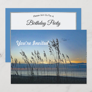 Myrtle Beach Grass Sunrise Foto Birthday Inbjudningar