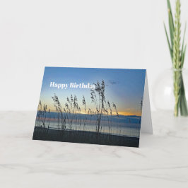 Myrtle Beach Grass Sunrise Foto Birthday Kort