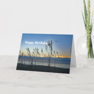 Myrtle Beach Grass Sunrise Foto Birthday Kort