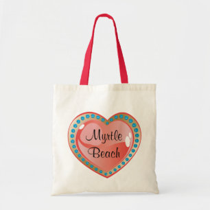Myrtle Beach Heart Budget Canvas Toytor Bag Tygkasse
