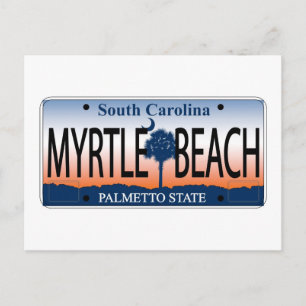 Myrtle Beach License Plate Vykort