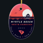 Myrtle Beach Pier SC Retro Sunset Souvenirs 60 Julgransprydnad Keramik<br><div class="desc">Myrtle Beach-återstranddesign för semester. Myrtle Beach South Carolina Vintage souvenir för resor till South Carolina-ön. Strandkonst i Myrtle Beach för South Carolina-semesterfirare och ryggpackare. Myrtle Beach retro souvenir. Utformning för backpackers och resor till South Carolina. Ön med Vintage souvenir för semesterfirare i havet. - Du kan anpassa mallen genom att...</div>