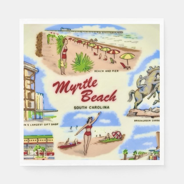 Myrtle Beach-platser  Pappersservett (Framsidan)