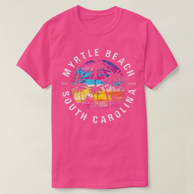 Myrtle Beach SC Handflatan Träd T Shirt (Design framsida)