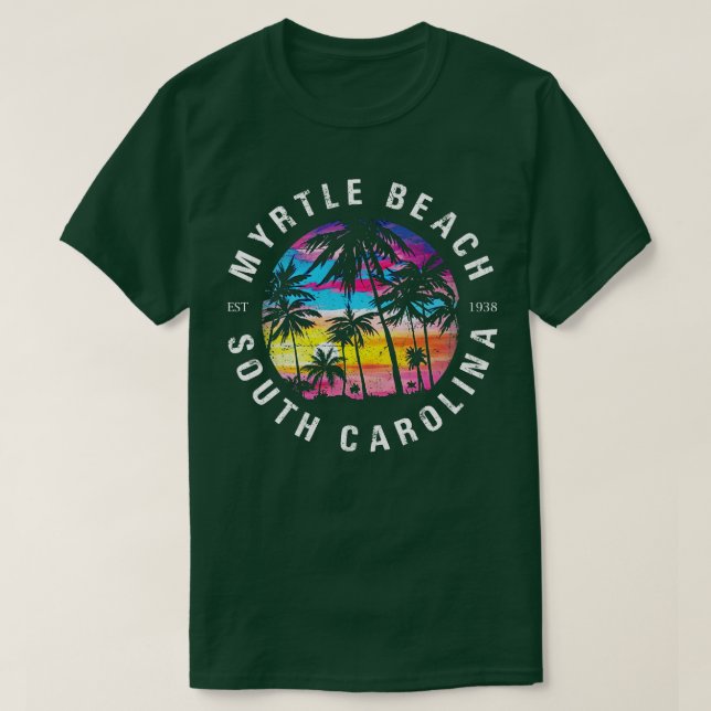 Myrtle Beach SC Handflatan Träd T Shirt (Design framsida)