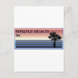 Myrtle Beach SC Handflatan Träd Vykort