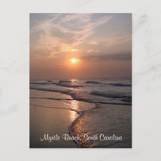Myrtle Beach SC Sunrise over Ocean Post Card Vykort (Framsida)