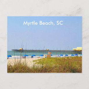 Myrtle Beach SC vykort, fotografering strand scen Vykort