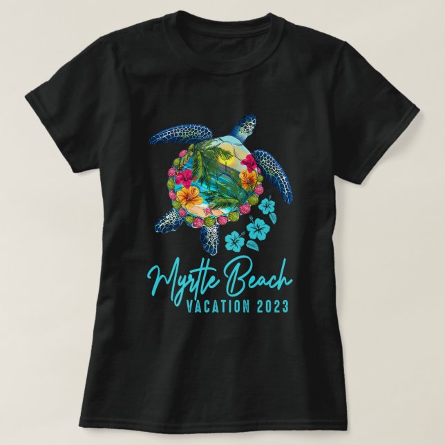 Myrtle Beach Sea Turtle Carolina Family Vacation 2 T Shirt (Design framsida)