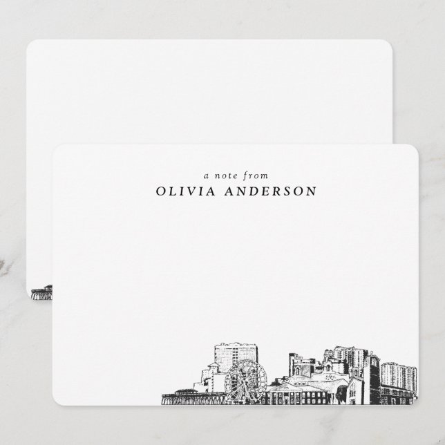 Myrtle Beach Sketch Personlig Note Cards Anteckningskort (Fram/baksida)