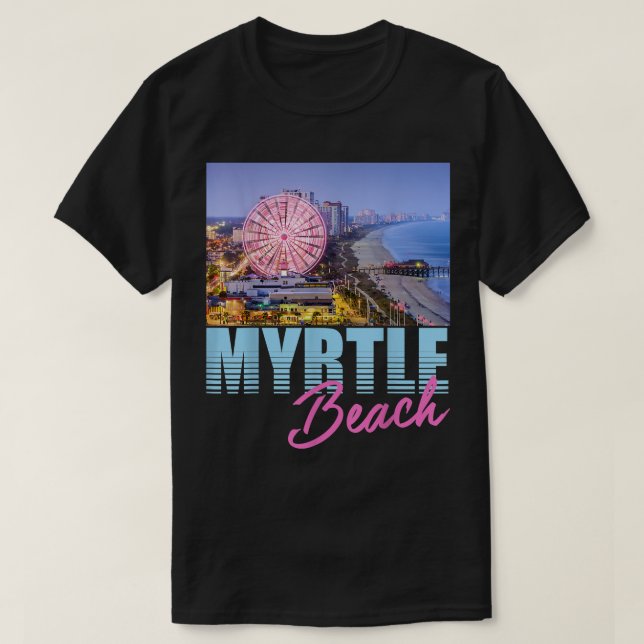 Myrtle Beach Skyjul Ferris Wheel Cute Kärlek söder T Shirt (Design framsida)