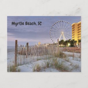 Myrtle Beach, South Carolina Beach i kväll Vykort