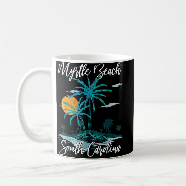 Myrtle Beach South Carolina Beach Summer Surfing P Kaffemugg (Vänster)