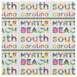 Myrtle Beach, South Carolina. Färg Text Mönster Tyg