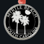 Myrtle Beach South Carolina Julgransprydnad Metall<br><div class="desc">Myrtle Beach South Carolina i svartvitt.</div>
