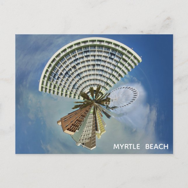 Myrtle Beach South Carolina Panorama Travel Photo Vykort (Framsida)