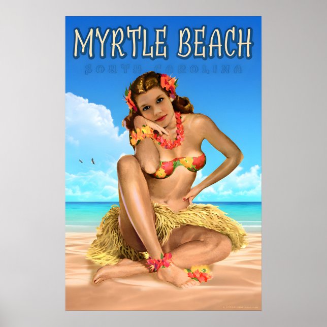 Myrtle Beach South Carolina Resa Poster Hav (Framsidan)