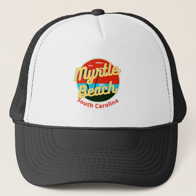 Myrtle Beach South Carolina Retro Sunset Keps (Framsida)