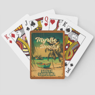 Myrtle Beach South Carolina Retro Sunset Souvenir Casinokort