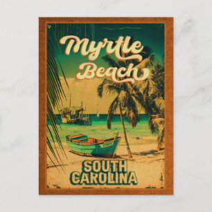 Myrtle Beach South Carolina Retro Sunset Souvenir Vykort