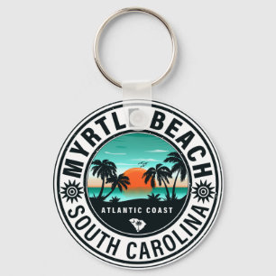 Myrtle Beach South Carolina Retro Sunset Souvenirs Nyckelring