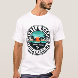 Myrtle Beach South Carolina Retro Sunset Souvenirs T Shirt
