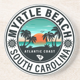 Myrtle Beach South Carolina Retro Sunset Souvenirs Underlägg