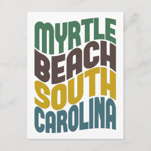 Myrtle Beach South Carolina Retro Wave Vykort