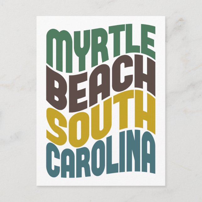 Myrtle Beach South Carolina Retro Wave Vykort (Framsida)
