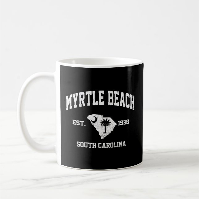 Myrtle Beach South Carolina Sc State Athletic Styl Kaffemugg (Vänster)