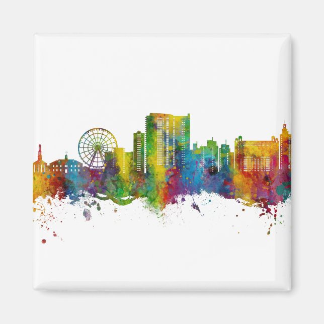Myrtle Beach South Carolina Skyline Magnet (Framsidan)