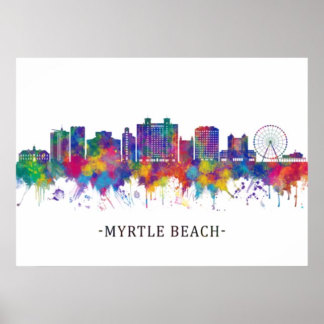 Myrtle Beach South Carolina Skyline Poster (Framsidan)