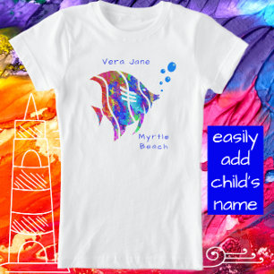 Myrtle Beach South Carolina Sunfish med Namn T Shirt