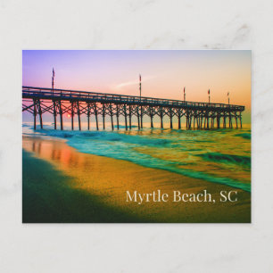 Myrtle Beach, South Carolina Sunset på Pier Vykort